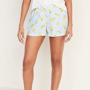 Lemon print pajama shorts
